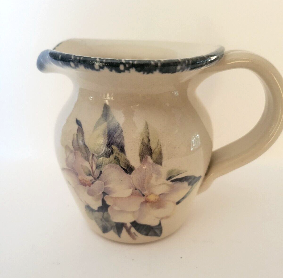 Magnolia Stoneware 4.25 Pitcher Home Garden Party Decor USA Made 2000