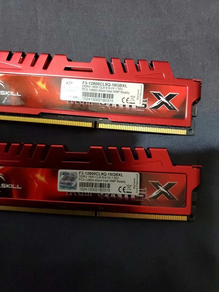 G.Skill Ripjaws X 16GB (4x 4GB) DDR3 1600MHz Desktop RAM F3-12800CL9Q-16GBXL - Image 2 of 3