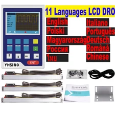 New 3 Axis LCD Dro Set Digital Readout System Display and 3 PCS 5U Linear