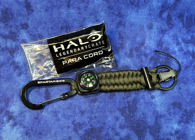 #ad Halo LegendaryCrate Para Cord Spartan B312 Compass Keychain Carabiner $17.99