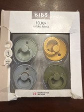 BIBS COLOUR Collection Pacifier Natural Rubber ROUND Pacifier Size 1 0 M 4 Pk