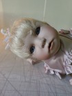 Vintage Porcelain Baby Doll With Name Kara. No Brand. Blonde & White Lace Attire — photo 2