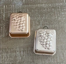 Set of Vintage Copper Tone Mini Grape Metal Tart Mold Wall Decor