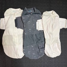 Happiest Baby SNOO Sack Lot of 3 Size Small White Grey Stars Swaddle Sleep Sack