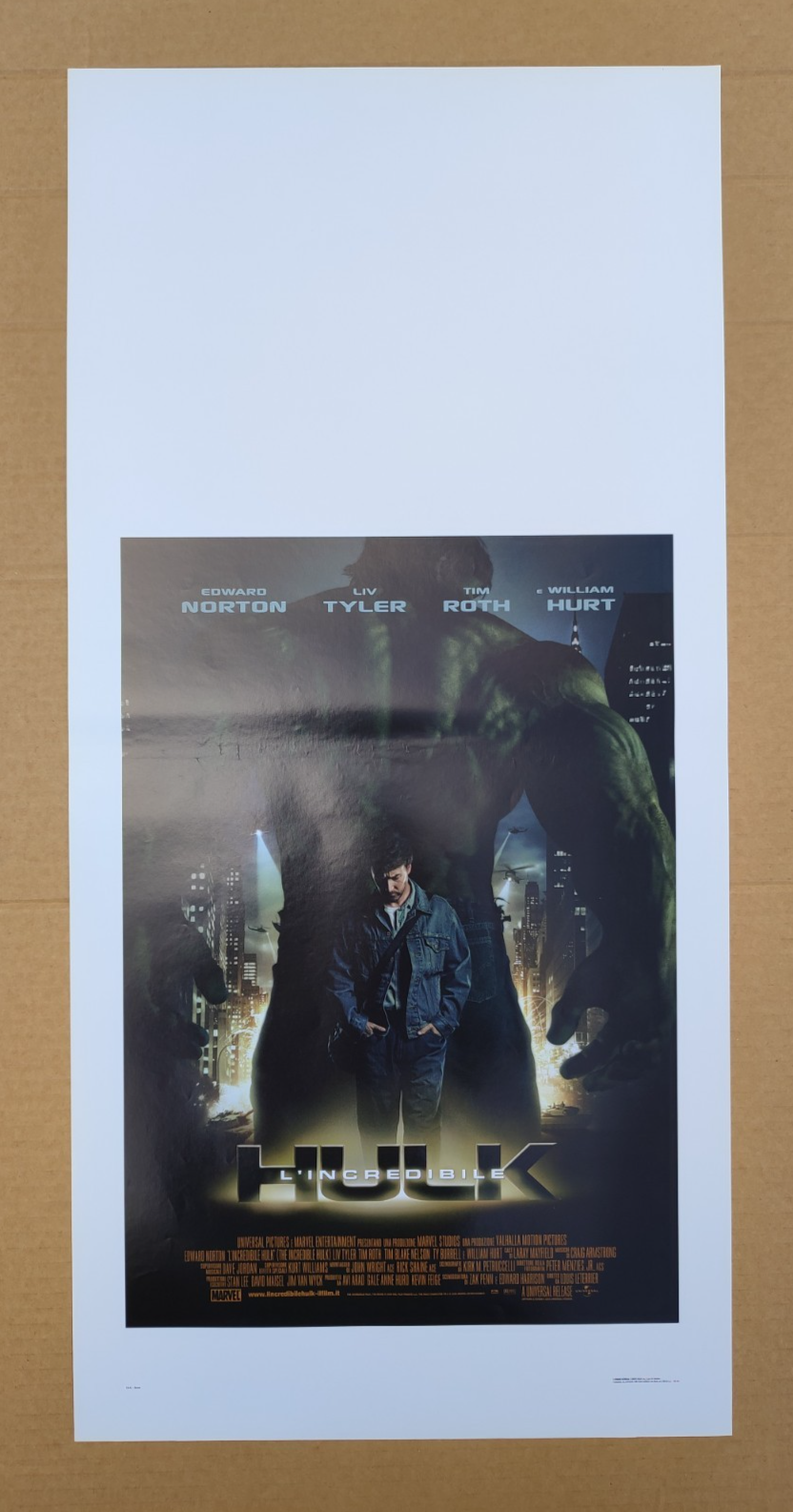 Locandina originale film L'incredibile Hulk (2008) - Regia di Louis Leterrier