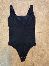 Black One Piece Bodysuit for Women M/L Stretch Antibacterial Wireless