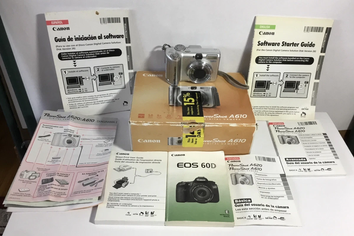 Canon キャノン PowerShot A610 シルバー デジカメ Câmera Digital Canon Powershot A610 5mp Zoom 4x | MercadoLivre