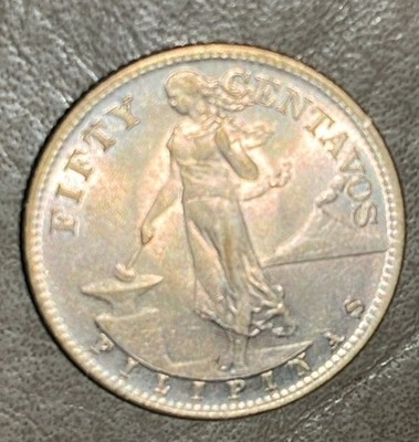 1944 S PHILIPPINES - FIFTY Centavos United States of America Silver Coin