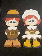 FALL Pilgrim Set Thanksgiving premade paper piecing scrapbook diecut3D