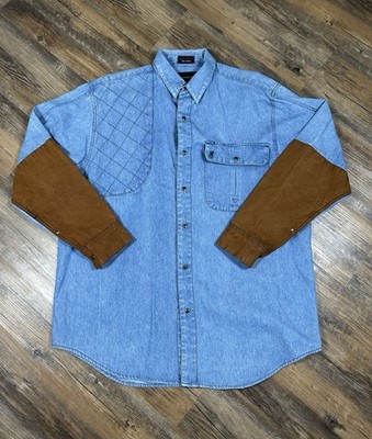 Browning Shirt Men's XL Blue Denim Button Down Shooting Hunting Vintage 90's