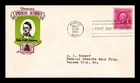 DR JIM STAMPS US COVER RALPH WALDO EMERSON FAMOUS AMERICANS FDC TORKEL GUNDEL