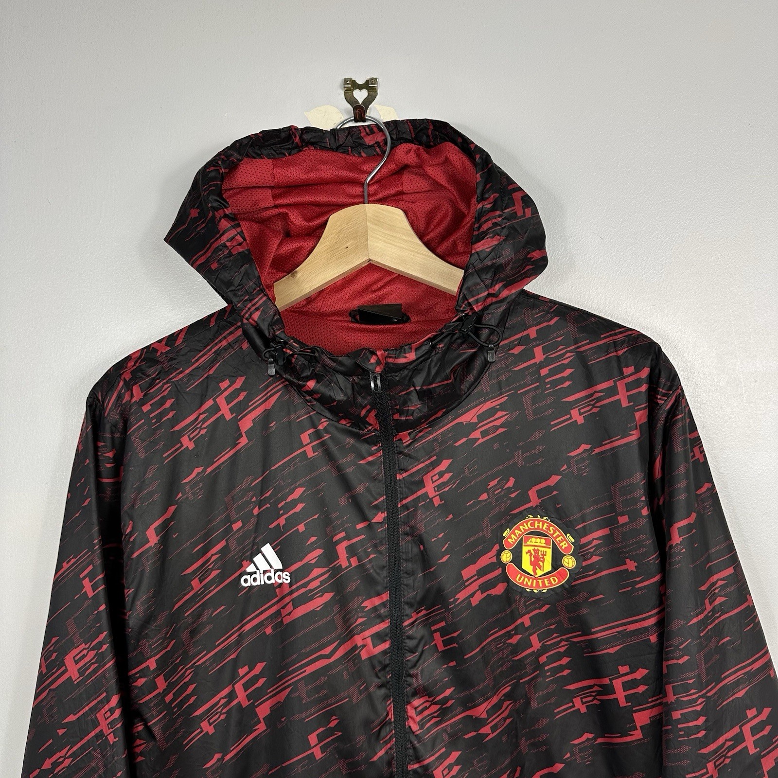 Manchester United Man Utd Track Jacket, 2016, Football, Adidas, Mens Medium image 4