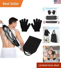 Exfoliating Back Scrubber Bath Gloves Set, Exfoliating Shower Towel with Shower