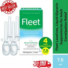 New Fleet Glycerin Suppositories 7.5mL 4Ct Adult Constipation   Free Shipping