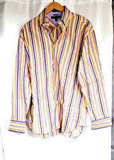VTG Tommy Hilfiger Mens Shirt L 80s 2 Ply Flamboyant Stripe Psychedelic