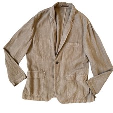 Ermenegildo Zegna Sport Coat in Brown Linen Size 56 XXL