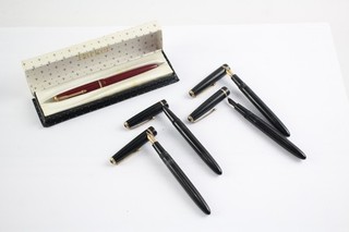 Vintage Parker Fountain Pens Slimfold 14ct Gold Nibs Inc Boxed Etc x 5