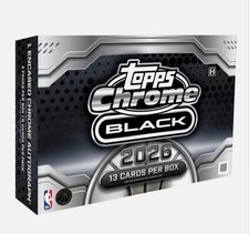 2025-26 TOPPS CHROME BLACK Basketball HOBBY BOX NBA Brand New