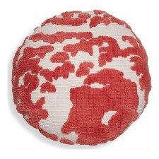 Pemberly Row Contemporary Coral Pink Tufted 20" Round Pillow