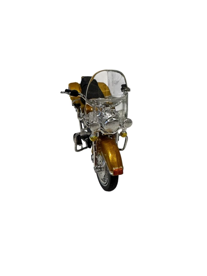 Maisto 1/18 Harley Davidson 1999 FLHR ROAD KING modelo de motocicleta vintage dorado Foto 4 de 4