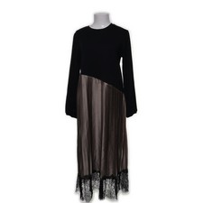 Zara, Maxikleid, Größe: S, Schwarz/Beige, Elasthan/Polyester, Spitze, Damen #6Al