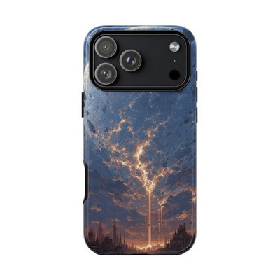 For iPhone/Galaxy/Pixel | Phone Ink Case - Moon Surreal City Skyline