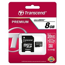 Transcend 8 GB micro SD SDHC Class 10 Flash Memory Card TS8GUSDHC10