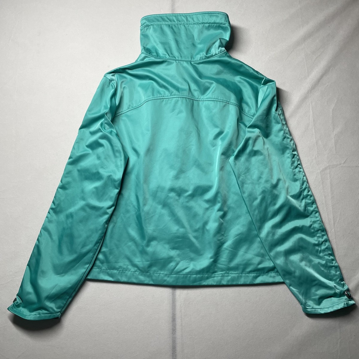 ヒョウド InnerDownJacket Chico's Collection teal zip windbreaker jacket high collar snap