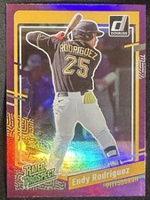 2023 Panini Donruss Purple Rated Prospect Endy Rodriguez RP # 53 Pirates