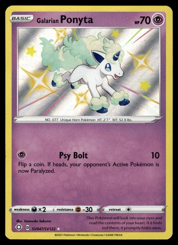 Galarian Ponyta SV047/SV122 SWSH Shining Fates Shiny Vault Holo Rare Pokemon NM