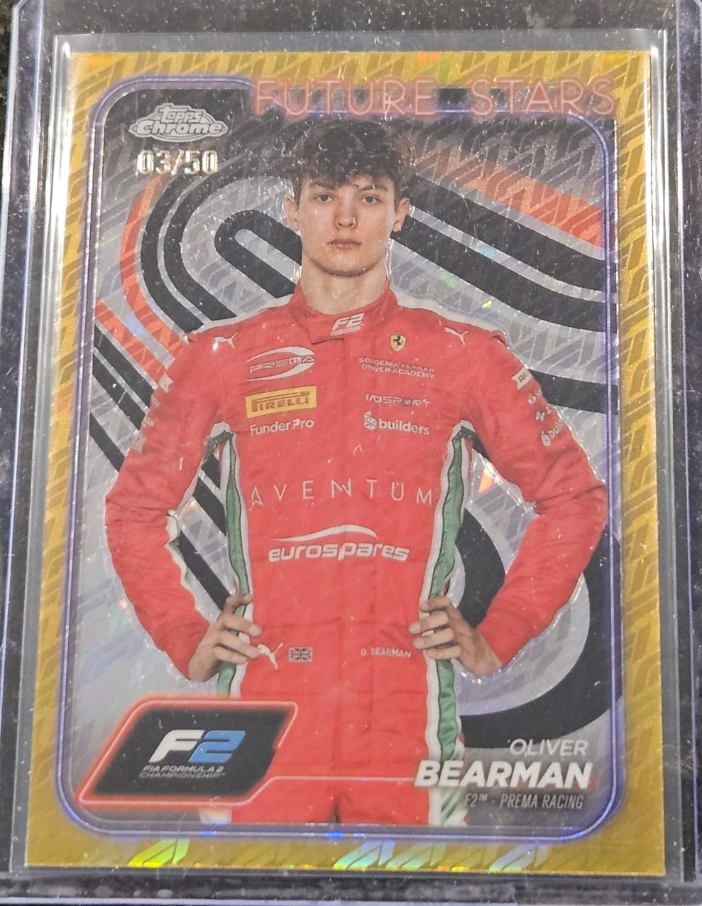 2024 Topps Chrome F1 #21 OLIVER BEARMAN Gold Refractor /50 F2