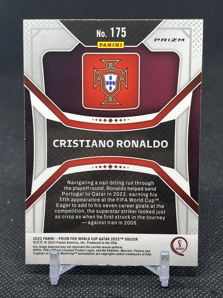 2022 Panini Prizm World Cup Cristiano Ronaldo Red Scope #175 Portugal - Image 2 of 2