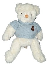 Peluche doudou ours blanc pull bleu 30 cm Histoire d ours