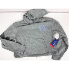 Aeropostale Sport Gray Pocket Hoodie Cropped Sweatshirt Womens Size M NEW