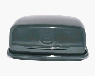 Emile Henry Teal Blue Flame Spruce Green Butter Dish & Lid EH Logo Lg 6½x4'' A+!