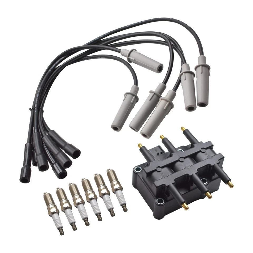 Velas de ignição 6X + conjunto de fios e bobina para Chrysler Pacifica Town & Country Voyager - Imagem 2 de 4