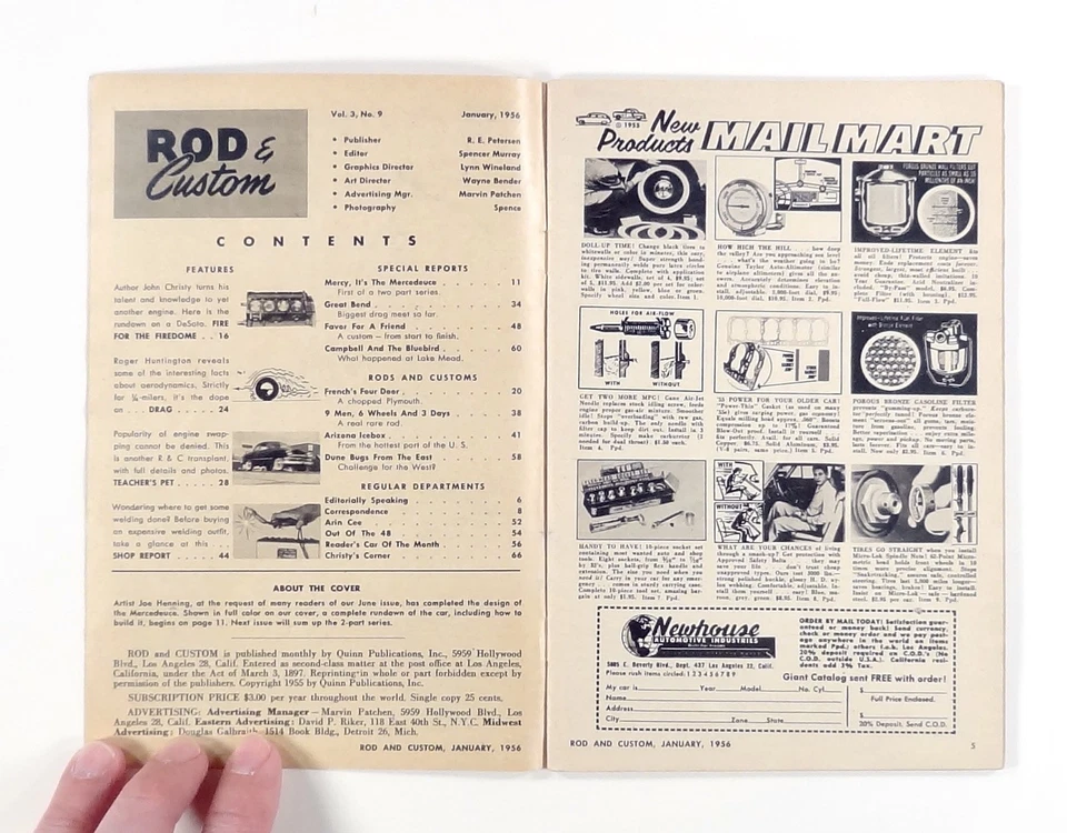 1956 Jan ROD & CUSTOM Hot Rods "MERCEDEUCE" DeSoto firedome WELDING TIPS engines - Image 3 of 4