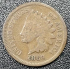 1869 Indian Head Cent 1c Good Semi-Key Date