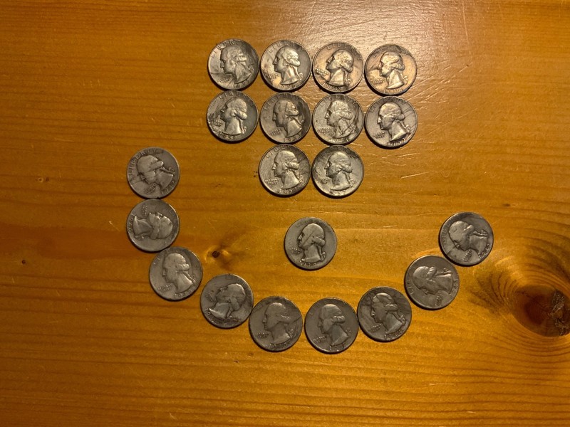 Twenty Washington Quarters 1 - 1930,s, 9 - 1940's, 10-1950's