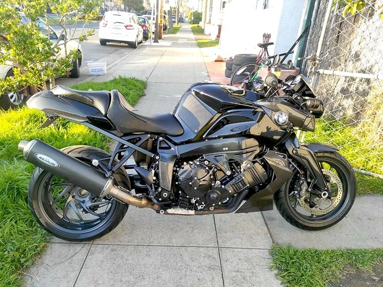 Protector de cubierta de marco lateral de fibra de carbono real para BMW K1200 S/R K1300 S/R Foto 4 de 4