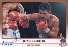 1991 Kayo Boxing ALEXIS ARGUELLO Hand Signed Autograph Insc 6/12/93 (d. 2009)