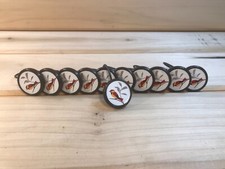 Wooden Red Bird Shower Curtain Hooks Lot of 11 Novelty Unbranded Metal Hooks