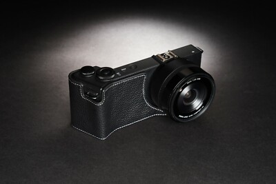 Genuine Real Leather Half Camera Case Bag Cover for Sigma DP0Q DP1Q DP2Q  DP3Q