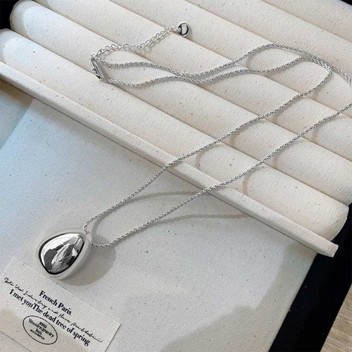 Silver Color Long Chain Necklace Sweater Chain Necklace Party Necklace - Picture 12 of 13