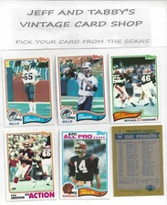 1982 TOPPS FOOTBALL 201 TO 400 / SEE DROP DOWN MENU FOR CARD YOU WILL RECEIVE.