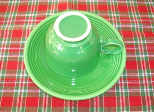 Tazza da tè + piattino vintage Fiesta MEDIA VERDE ~ ANELLI ~ - Foto 12 di 15
