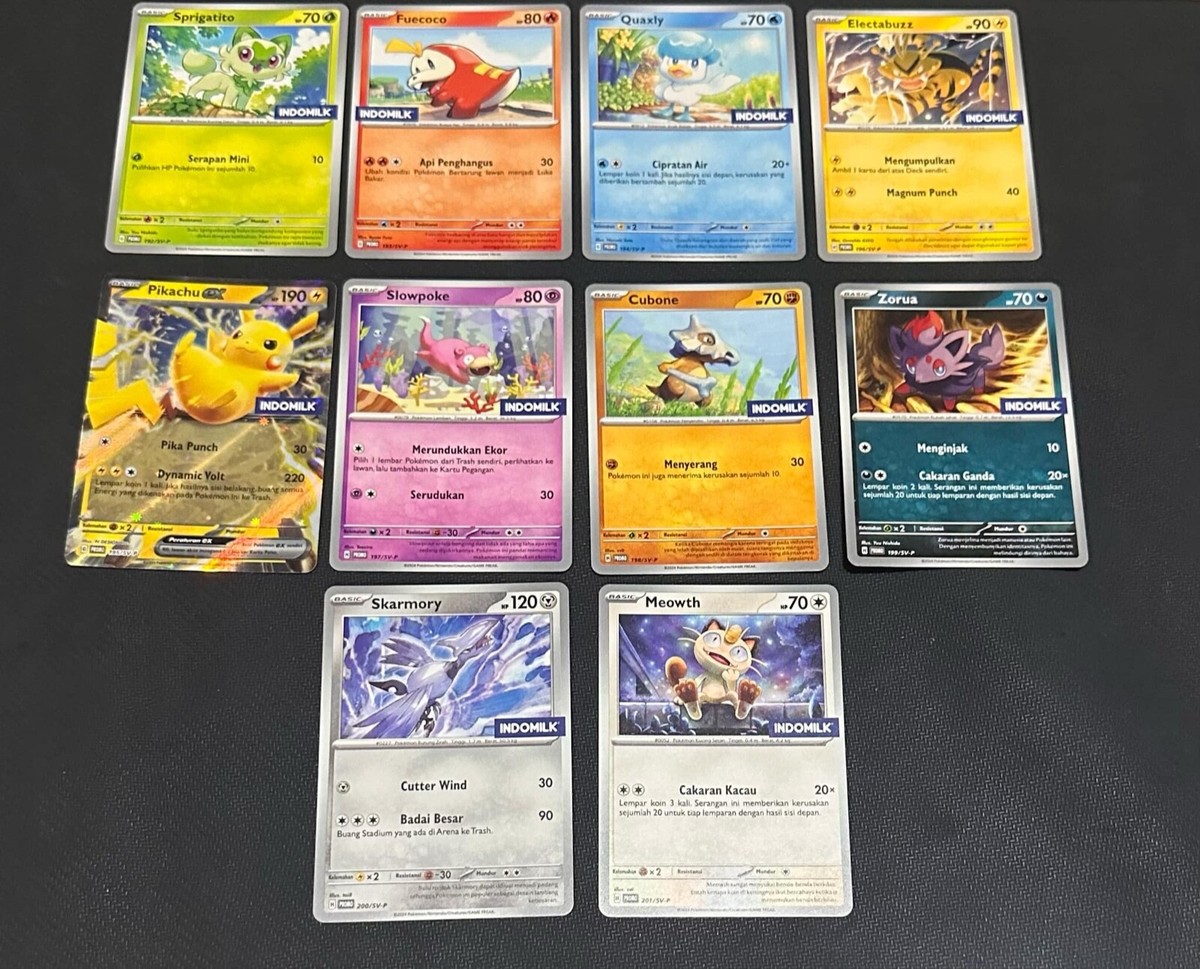 Pokémon TCG Bahasa Indonesia Language Indomilk Promo Complete Set
