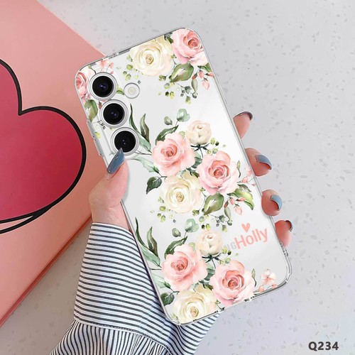 Coque téléphone prénom personnalisée pour Samsung Galaxy S24 A55 A15 A35 A25 coque fleurie - Photo 20 sur 45