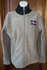 Women's Napapijri Fleece Full Zip Jacket Gray Size Large Euc