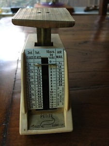 Working Letter Postal Scale First Third Class Air 16 oz. Princess Pelouze 1958